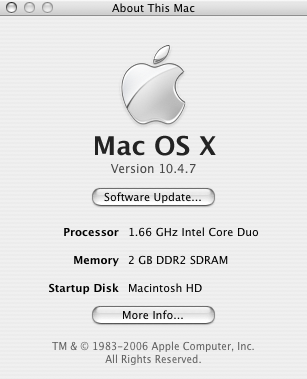 Mac with 2GB RAM installed
