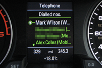 Audi accessing iPhone phonebook (Driver Display)