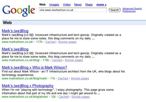 Screenshot showing duplicate descriptions