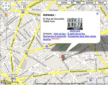 Google Maps France with a link to street view