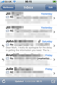 Mail on the iPhone