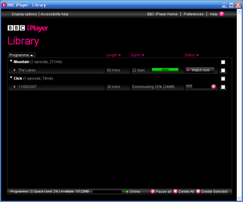 BBC iPlayer - downloading
