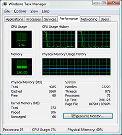 Windows Task Manager showing increased CPU utilisation as video rendering commences
