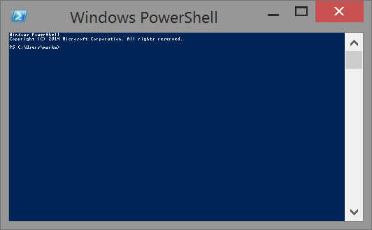 Windows PowerShell with a tiny raster font