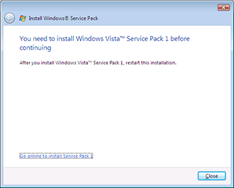 Windows Vista SP2 baulks if SP1 is not present