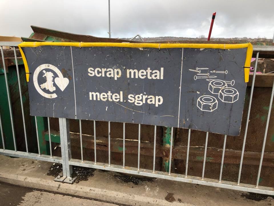 Welsh scrap metal sign